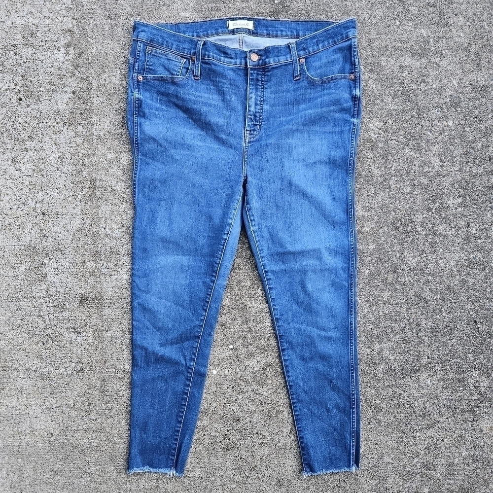 Madewell 9" High Rise Skinny Jeans Stretch Blue Denim J6515 Plus Size Womens 35